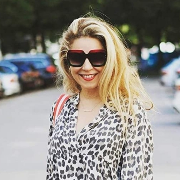 Square Colorblock Glitter Sunglasses - Picture 13 of 16